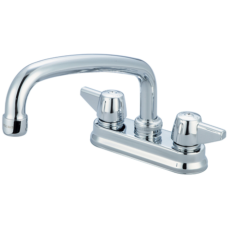 CENTRAL BRASS Two Handle Shell Type Bar/Laundry Faucet, NPSM, Centerset, Chrome, Number of Holes: 2 or 3 Hole 0094-A1